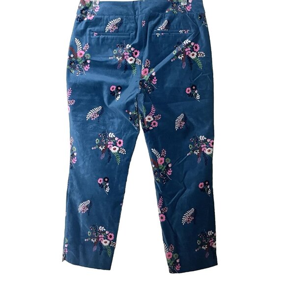 Boden Sackville Crop Pants US 8P Floral Stretch Velvet Business Casual - Picture 3 of 11